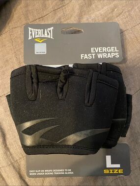 Everlast Black Evergel Fast Wraps - Slip-On Training Wraps